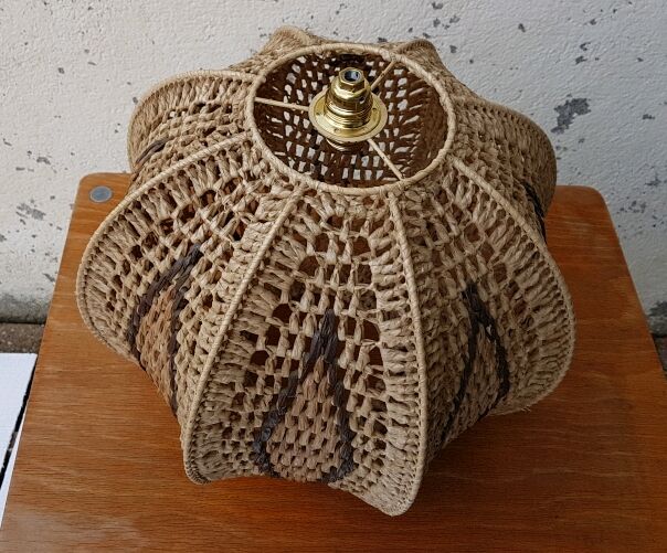 Tri-color rafia pendant vintage pattern year 70