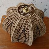 Tri-color rafia pendant vintage pattern year 70