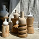 Artisanal terracotta vase painted white with double handles H:16 D:20