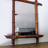 Vintage bamboo mirror 60 x 50 cm