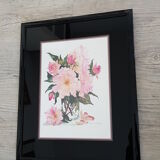 Aquarelle encadrée bouquet de fleurs