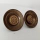 Pair of antique Empire furniture knobs from the 19th century in solid bronze.