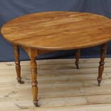 Table ovale Louis Philippe à rabats, en merisier  Ø120-108 x 74 cm