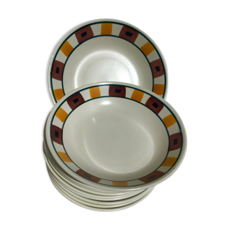 11 hollow plates gien mates terracotta and orange decoration