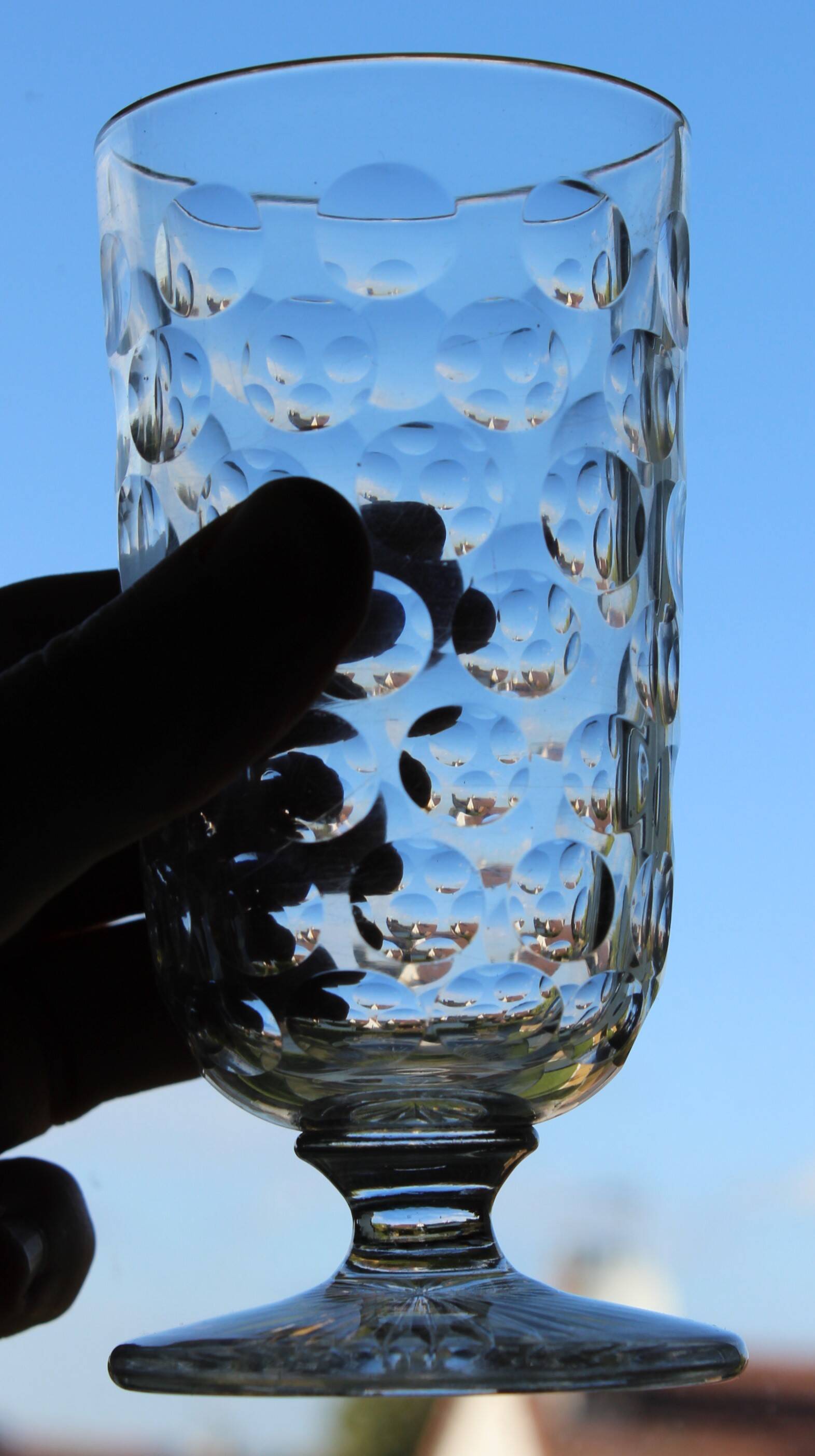 Old baccarat crystal glass with absinthe bistrot pastille decoration