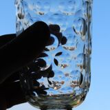 Old baccarat crystal glass with absinthe bistrot pastille decoration