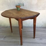 Round table at 2 vintage wood rabats