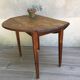 Table ronde à 2 rabats en bois vintage