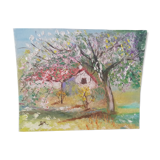 Oil on cardboard