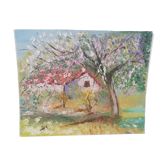 Oil on cardboard