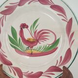 Assiette plate ancienne coq faïence digoin sarreguemines céramique française XXe