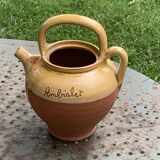 Gargoulette, Provencal jug in artisanal pottery and yellow enamel
