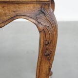 French late 18th century side table with a wooden frame and a marble top