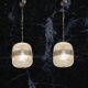 Vintage italian glass light pendant lamps, set of 2