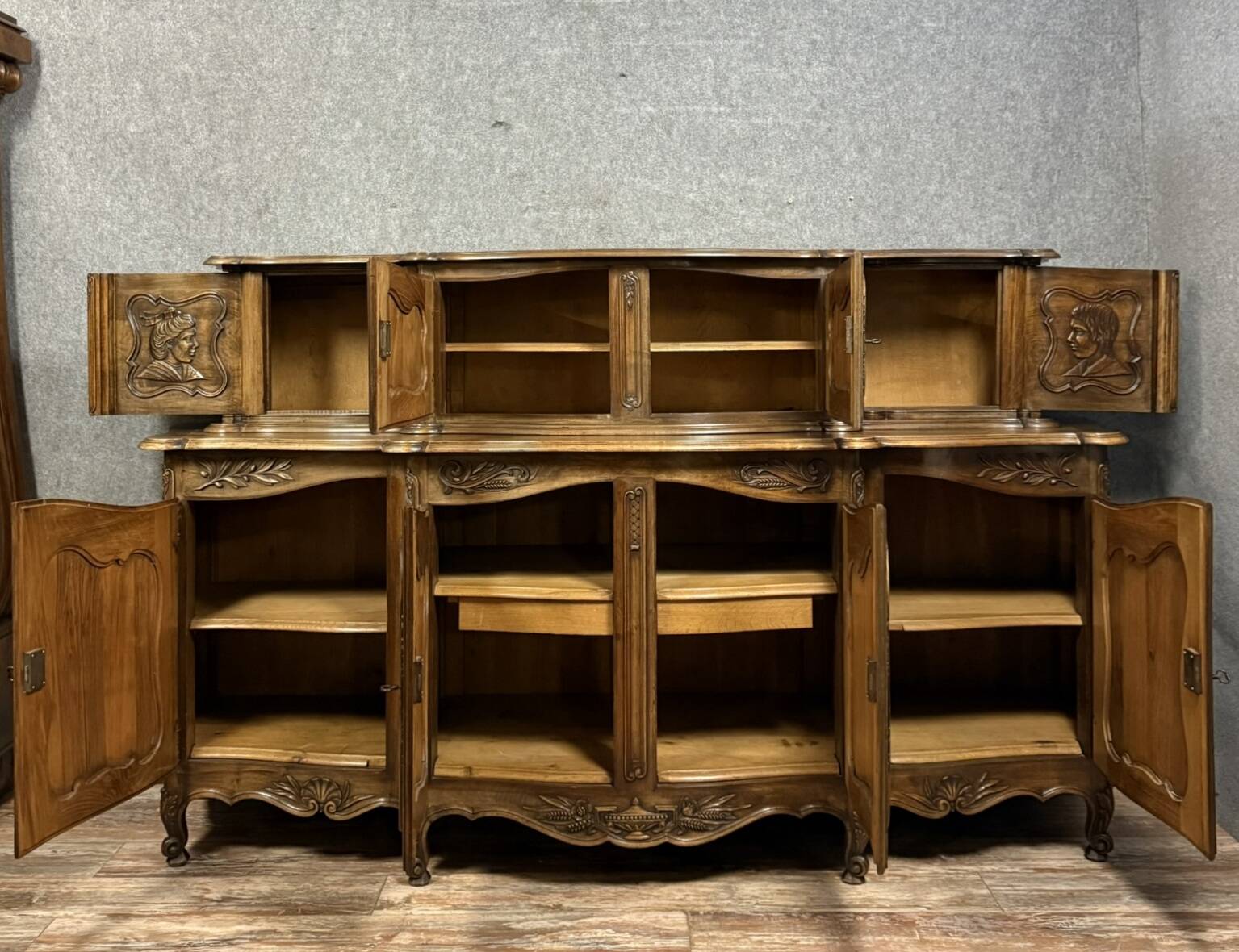 Monumental Provençal Louis XV style sliding sideboard
