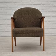 1960s, Danish armchair, furniture wool/cotton fabric, teak wood.