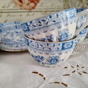 Set of 8 coffee cups and porcelain sub-cups Bavaria model China Blau