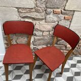 Pair of red bistro chairs