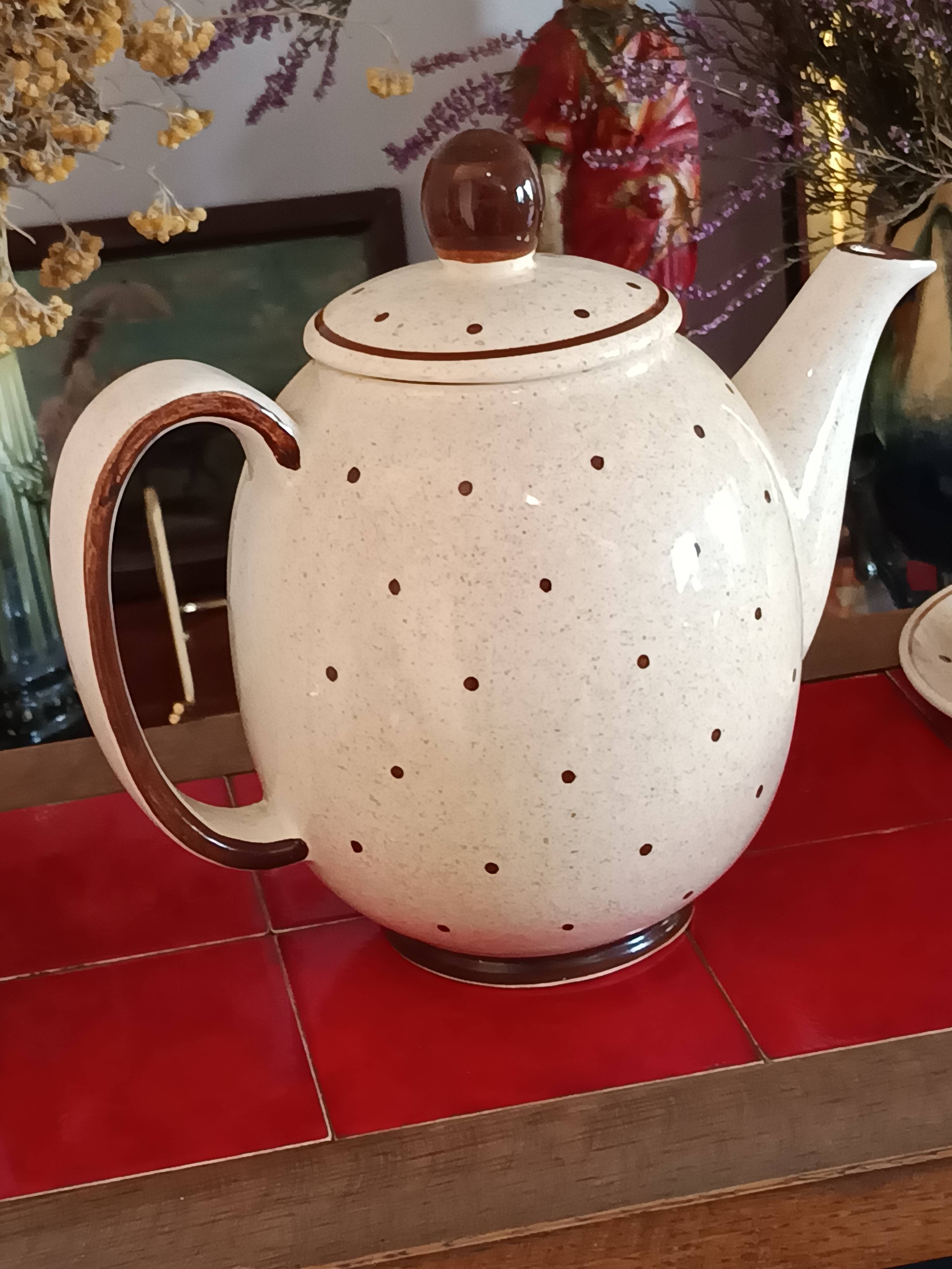 VVB Haldensleben ceramic coffee and tea service, Lotte pattern, 1950