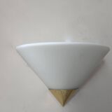 Vintage wall lamp, opaline and brass, Germany 1980s