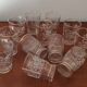 Set of 12 glasses decorations relief white and golden edging - vintage