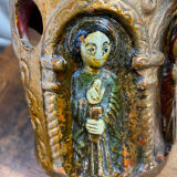 Ceramic lanterns, decorated with religious icons.