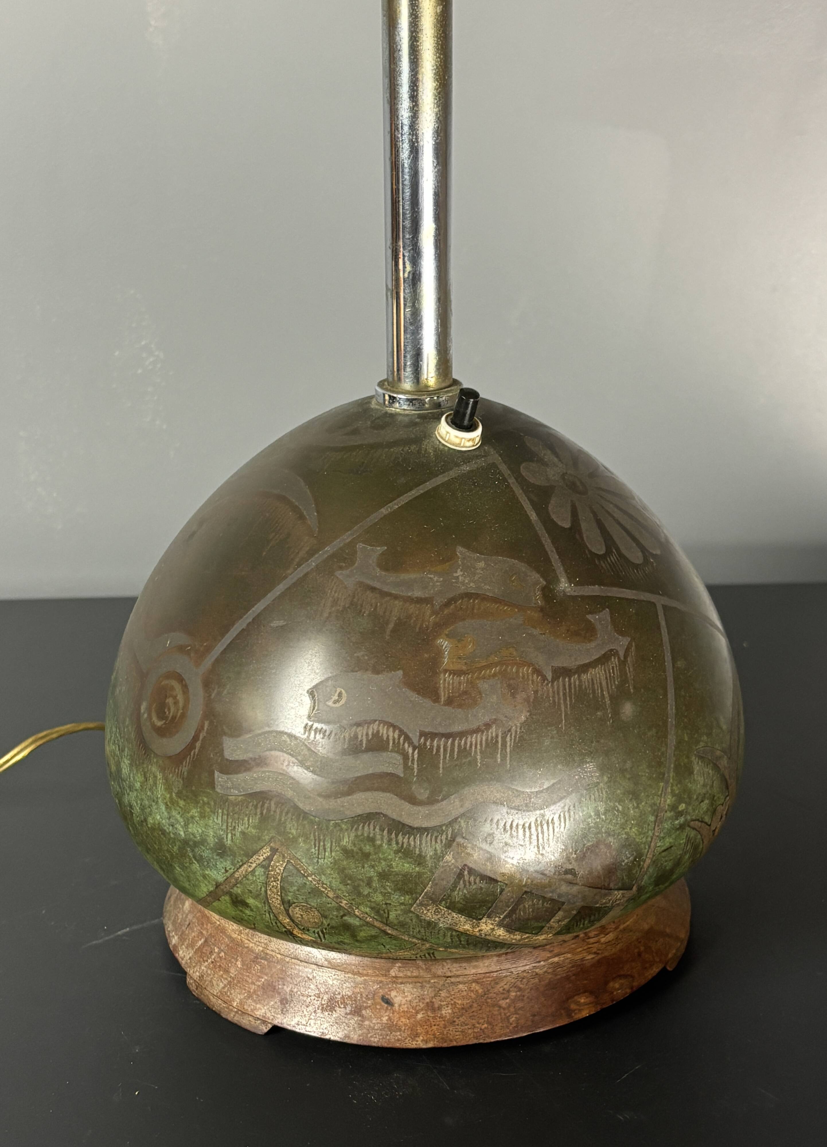 Art deco table lamp by Paul Haustein for WMF Ikora, Congo series, 1920s