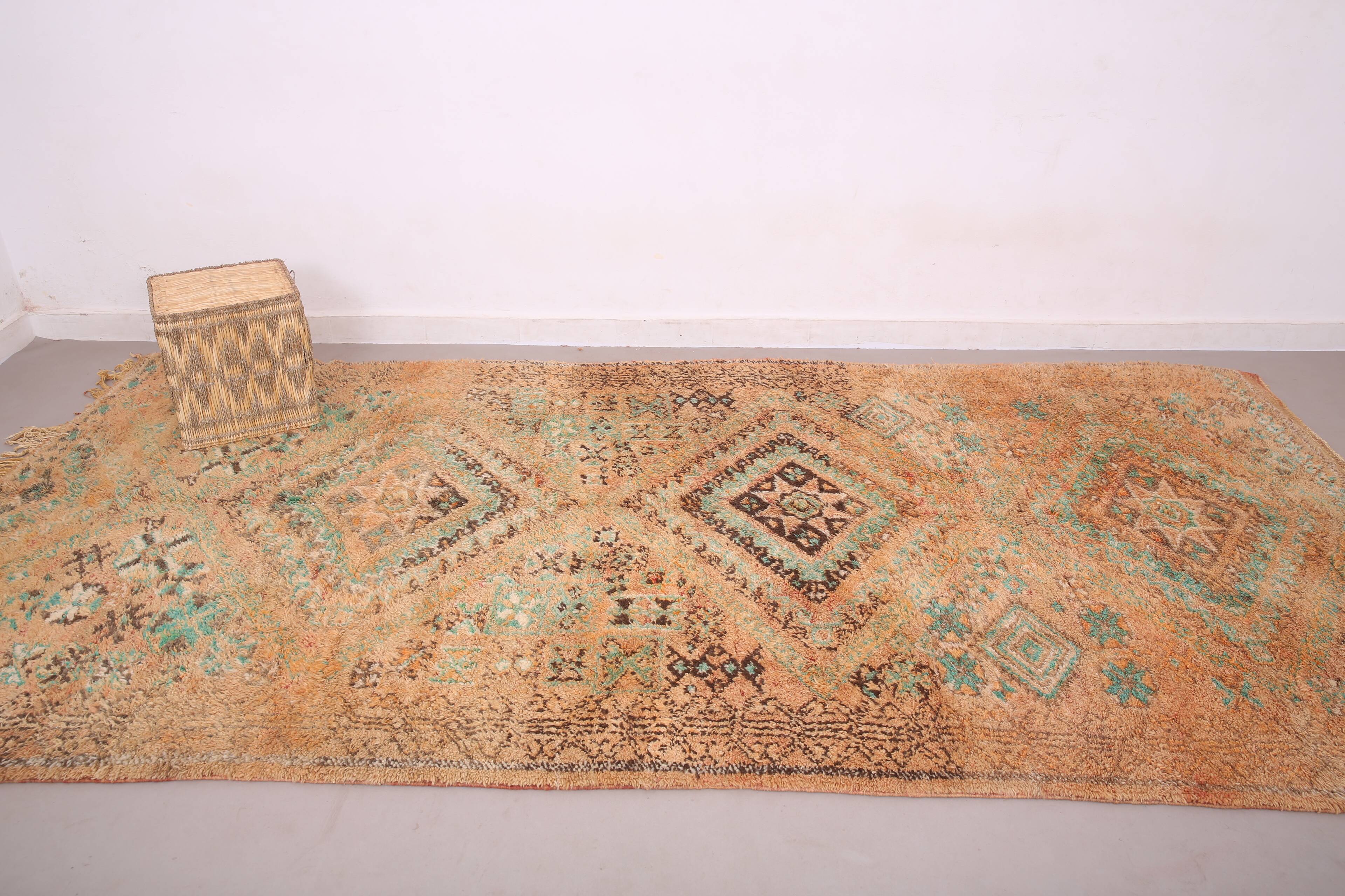 Peach Vintage Boujaad Rug 181 x 366 cm - Antique Rug - Berber wool rug