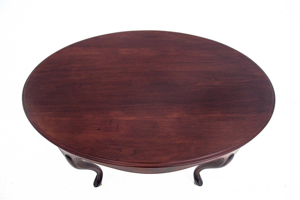 Table et 4 chaises en bois et tissu, Europe du Nord vers 1870