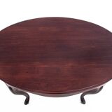 Table et 4 chaises en bois et tissu, Europe du Nord vers 1870