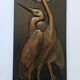 Rare Wall Wood Relief Sculpture of Herons, 1960s