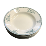 8 earthenware plates in St Amand earthenware with plant motif