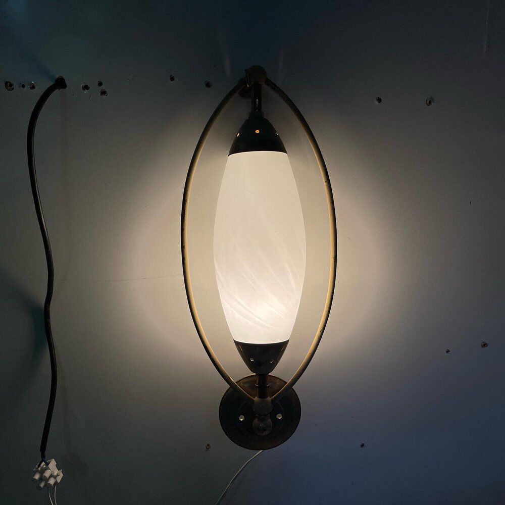 Italian opaline glass sconces