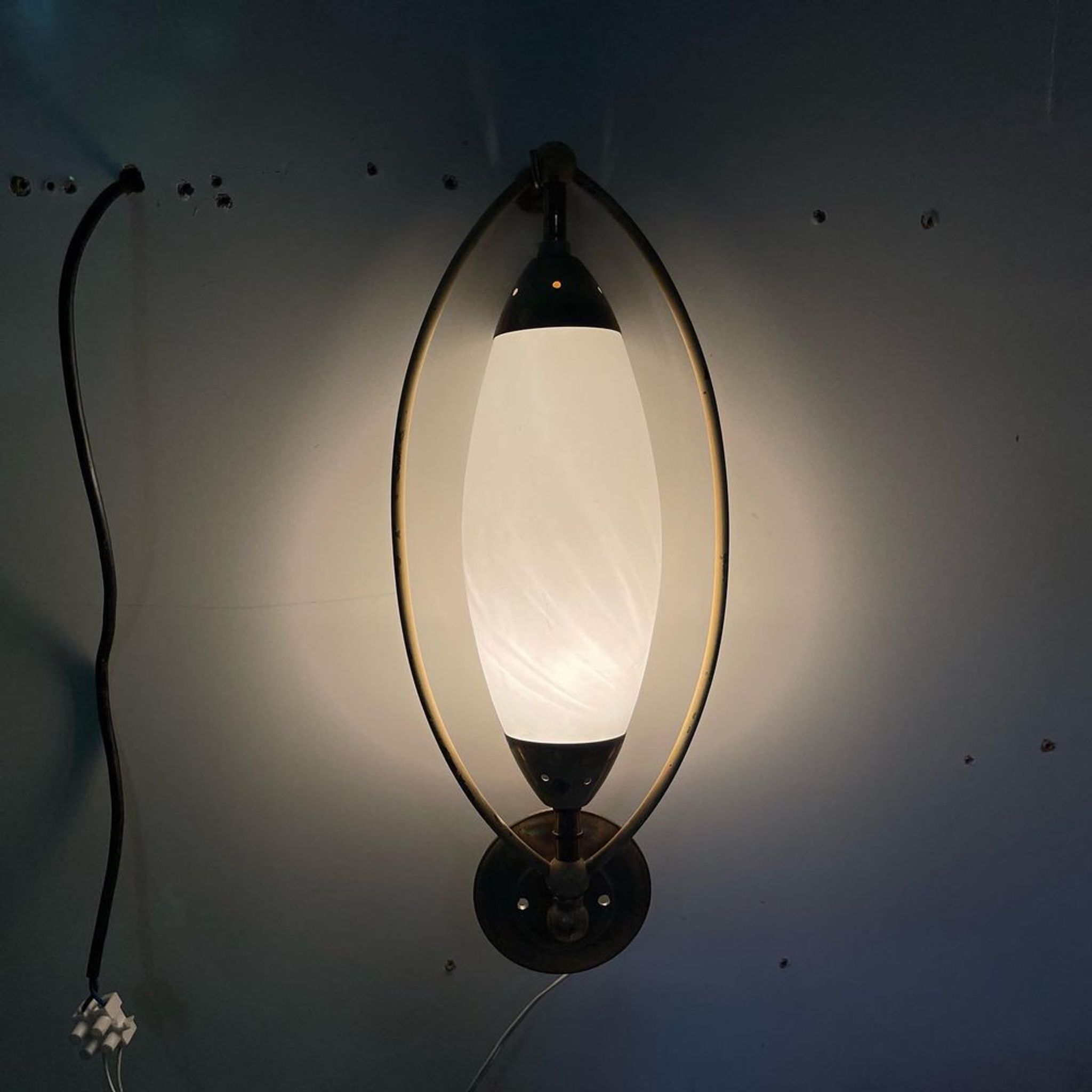 Italian opaline glass sconces