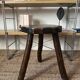 Brutalist wooden tripod stool