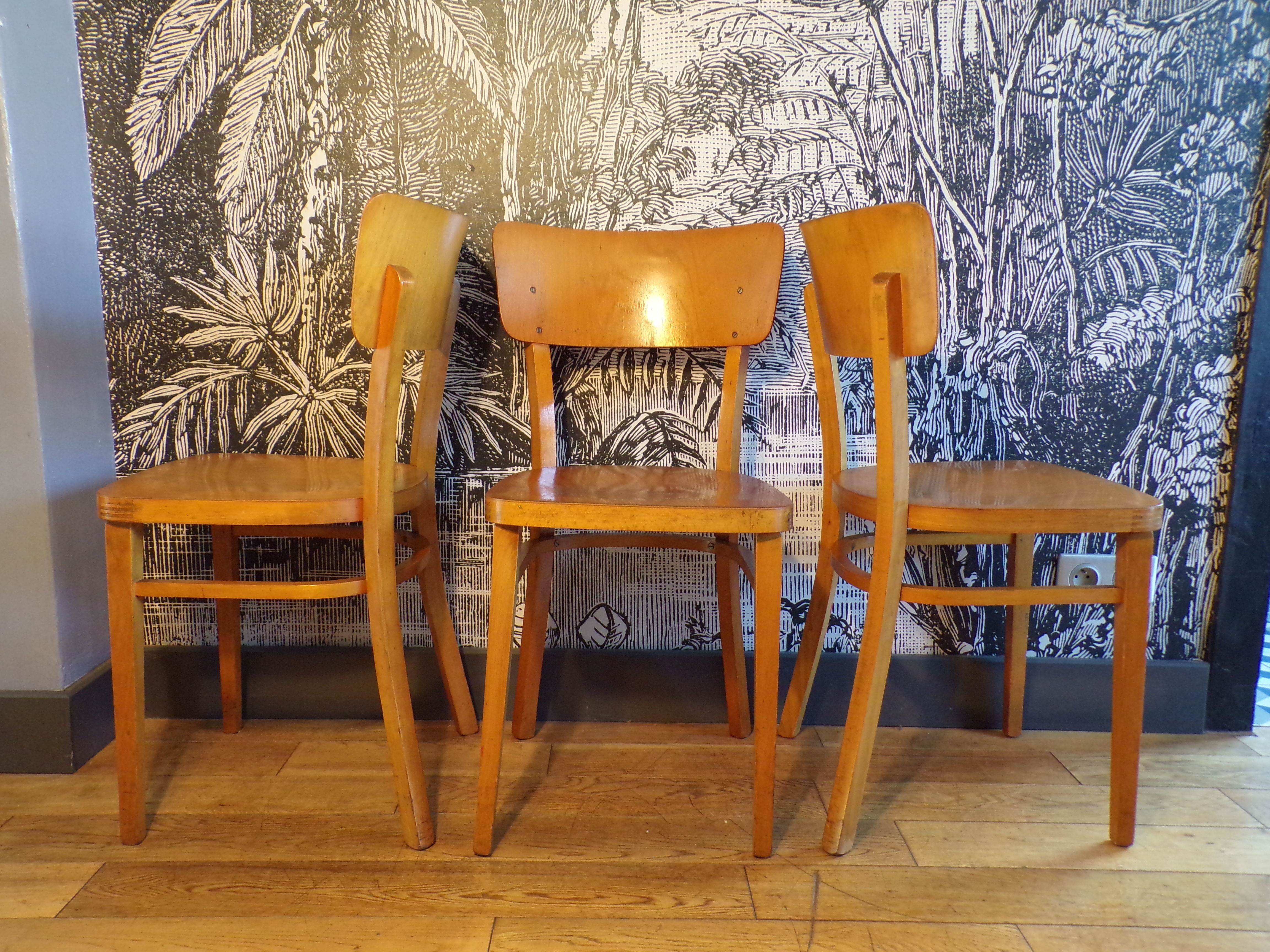 3 vintage Thonet bistro chairs