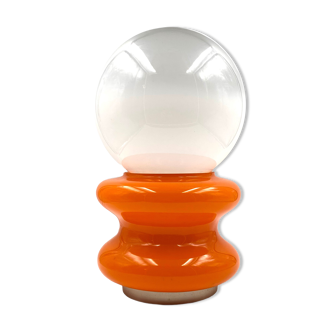 Space Age Orange Murano glass table lamp, AV Mazzega, 1970s