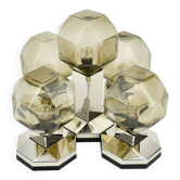 Motoko Ishii brass and glass ceiling light from the 1970s for Staff Leuchten