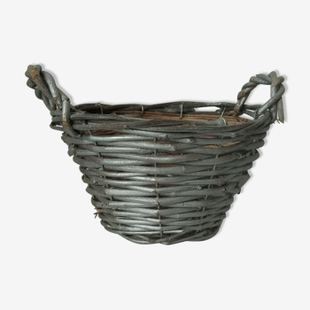 Silver wicker basket