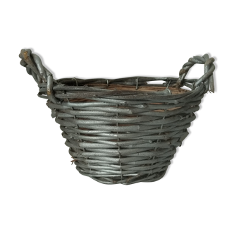 Silver wicker basket