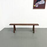 Restored solid walnut bench — 1950s