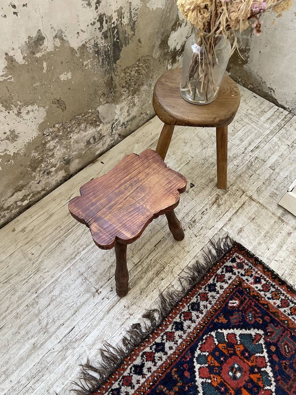 Handcrafted tripod stool