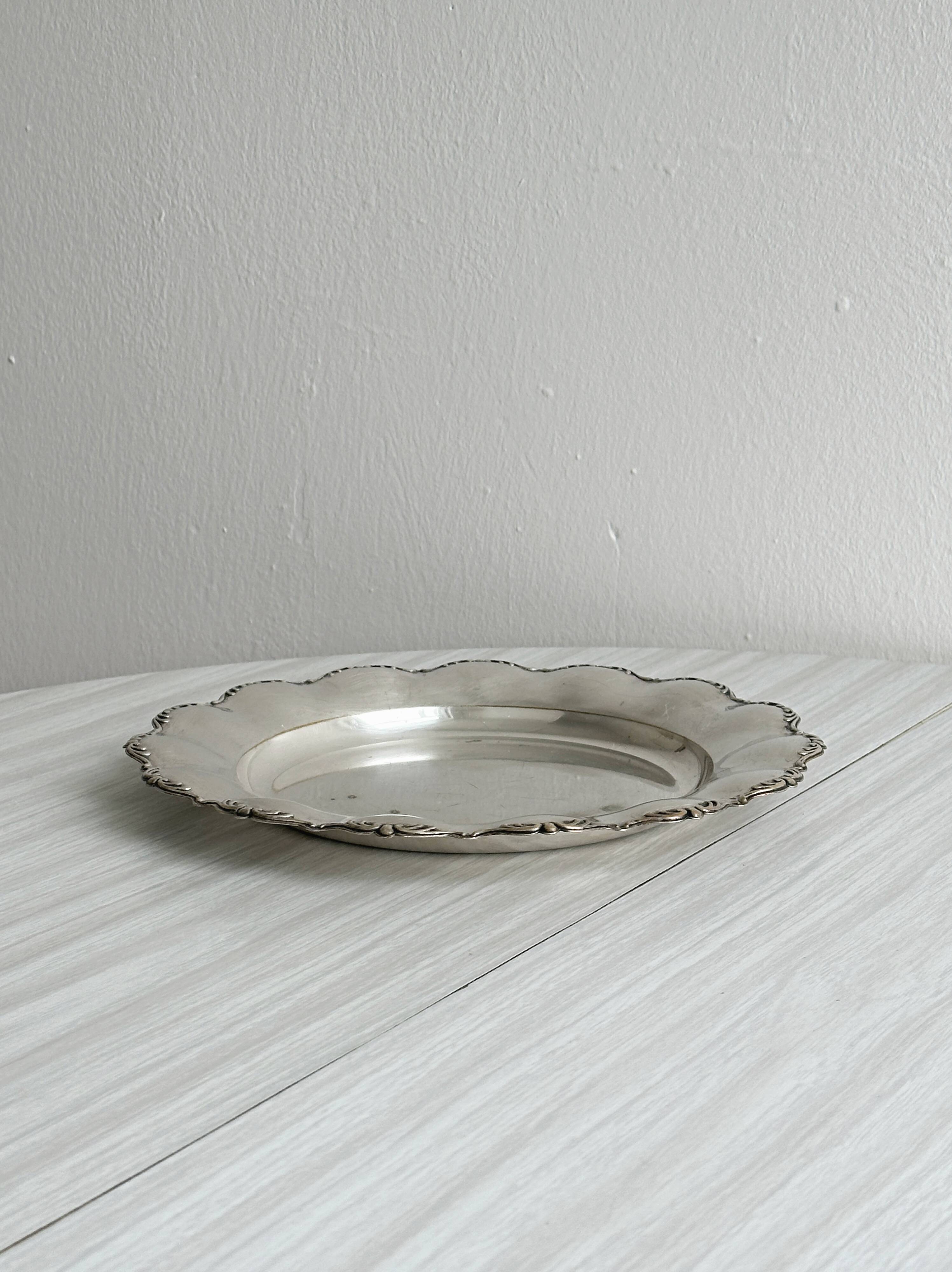 Shiny antique metal plate