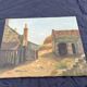 Painting on canvas signed “Wyett” – Village scene with chickens