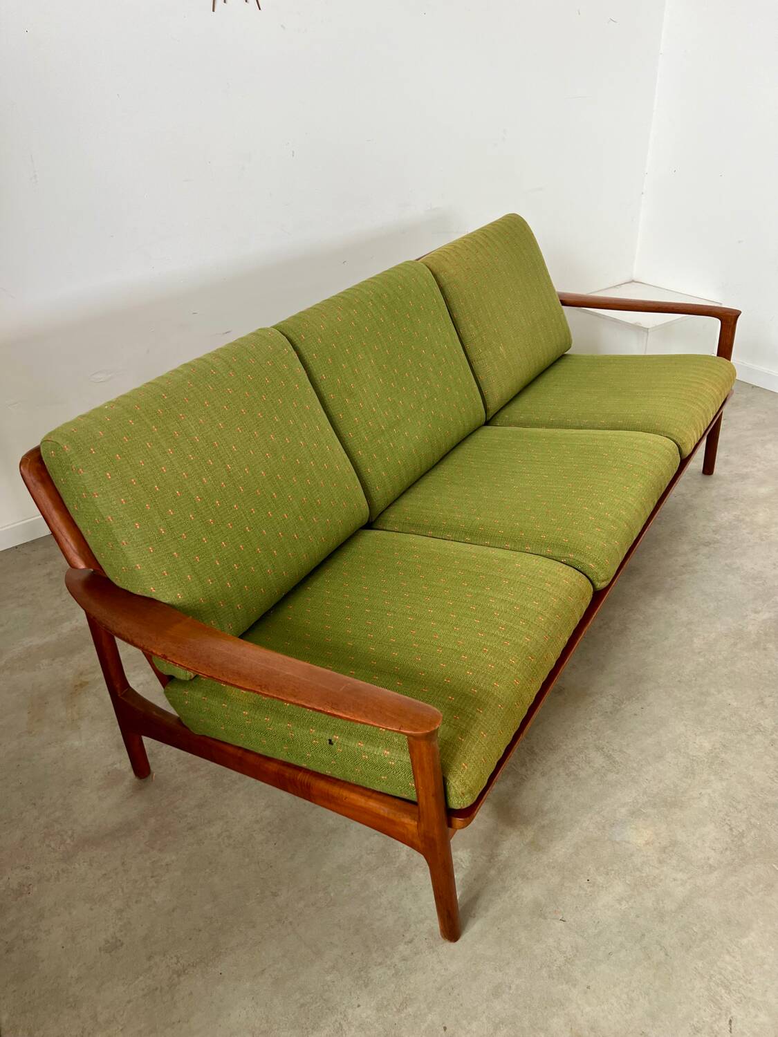 Living room set sofa armchair coffee table Scandinavian design 60s Swedish vintage teak