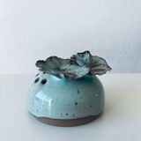 Vase pique fleurs en grès signé