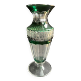 Vase cristal taillé overlay signé Val Saint Lambert années 1970