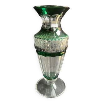 Vase cristal taillé overlay signé Val Saint Lambert années 1970