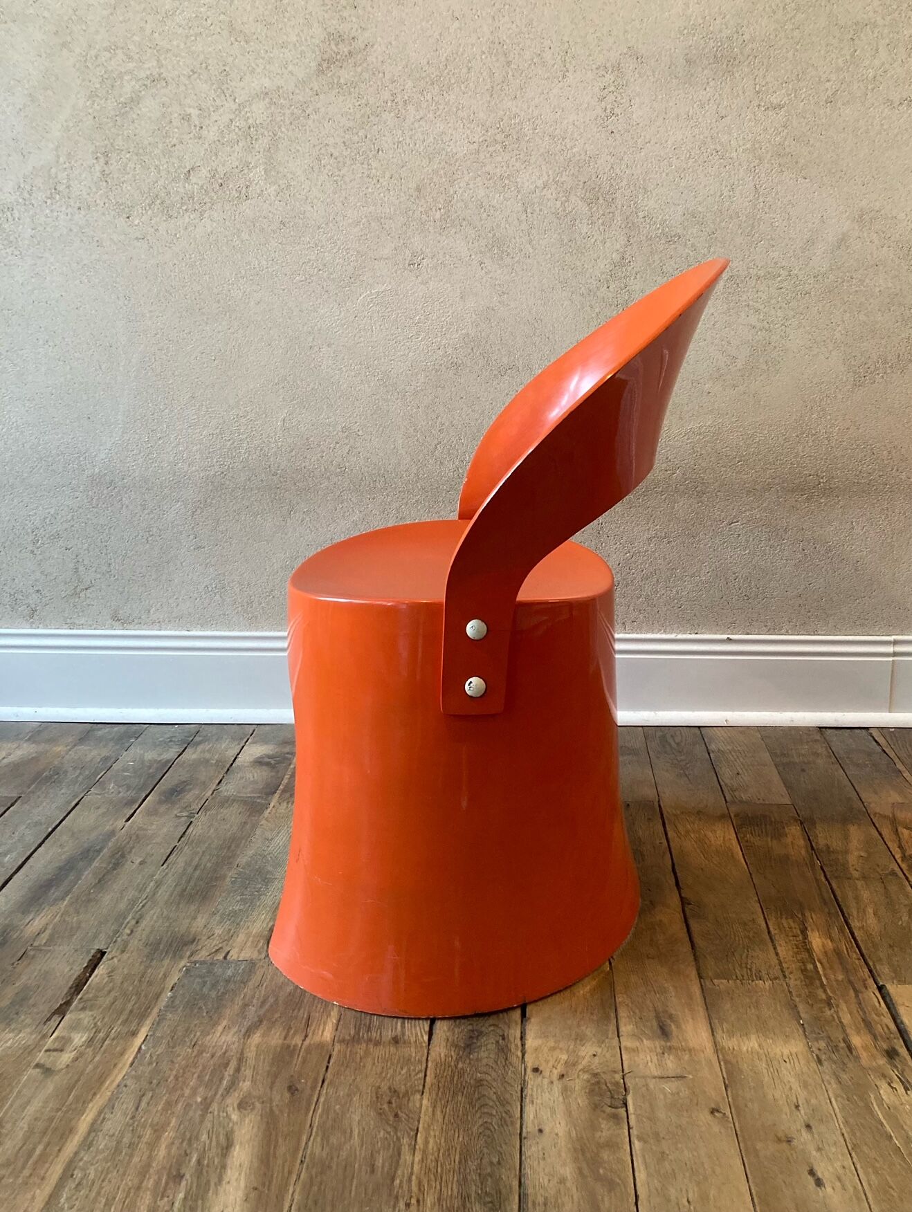 Nanna Ditzel, chair model OD 5301 in orange lacquered fiberglass