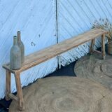 Old farmhouse bench in raw solid wood
